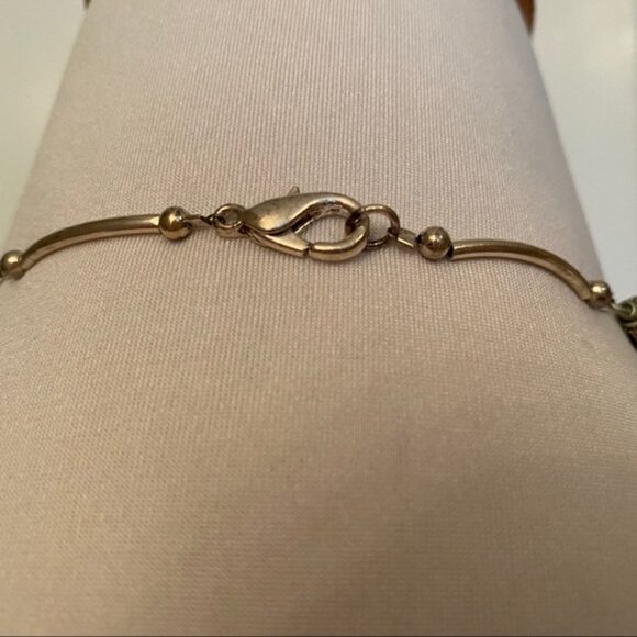 NECKLACE GRAY SILVER CRYSTALS BEADS 5 STRAND 20” - Picture 5 of 6